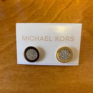 Michael Kors gold and pavé stud earrings